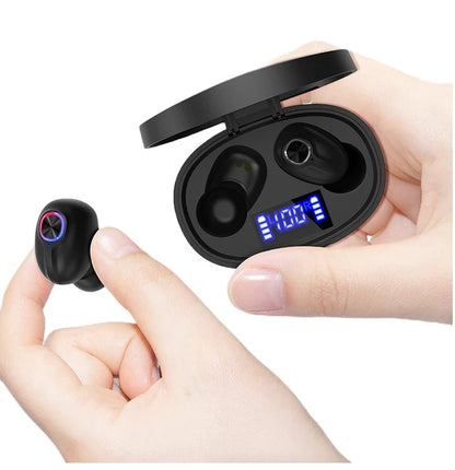 TWS Wireless Earbuds Bluetooth 5.1 Headphones - IPX7 Waterproof Sports Earphones with Noise Cancelling Mic, Deep Bass Hi-Fi Stereo & 24H Playtime Charging Case