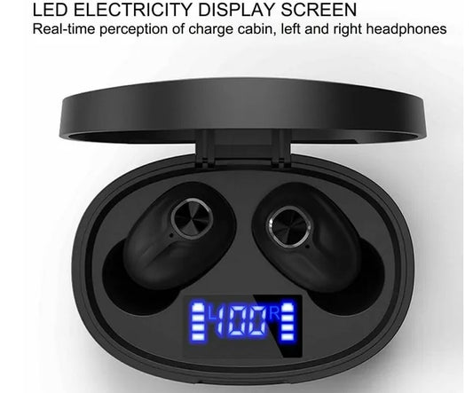 TWS Wireless Earbuds Bluetooth 5.1 Headphones - IPX7 Waterproof Sports Earphones with Noise Cancelling Mic, Deep Bass Hi-Fi Stereo & 24H Playtime Charging Case