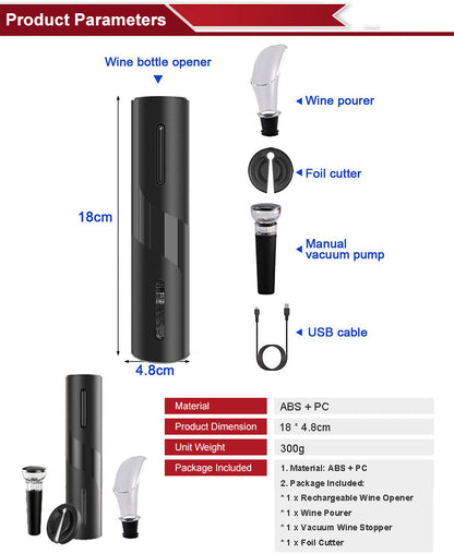 The Effortless Pour™ – Electric Wine Opening Set