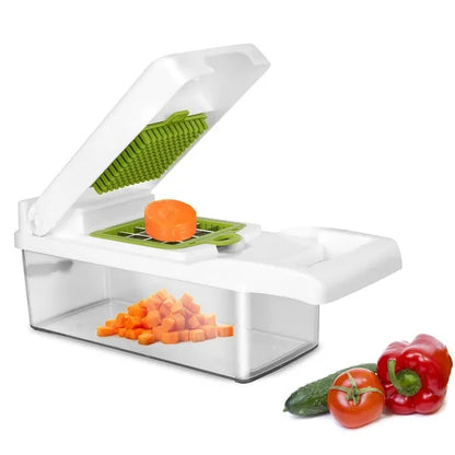 12-in-1 Vegetable Chopper with Container – Multifunction Food Slicer, Dicer & Grater
