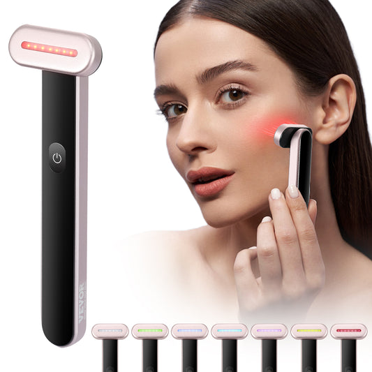 7-Color LED Red Light Therapy Wand for Face & Neck – Microcurrent Facial Massager with Heating Therapy
