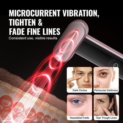 7-Color LED Red Light Therapy Wand for Face & Neck – Microcurrent Facial Massager with Heating Therapy