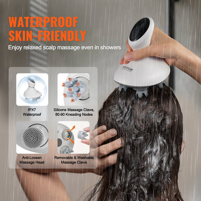 Rechargeable Electric Scalp Massager – Waterproof Portable Head Massager for Hair Care & Relaxation