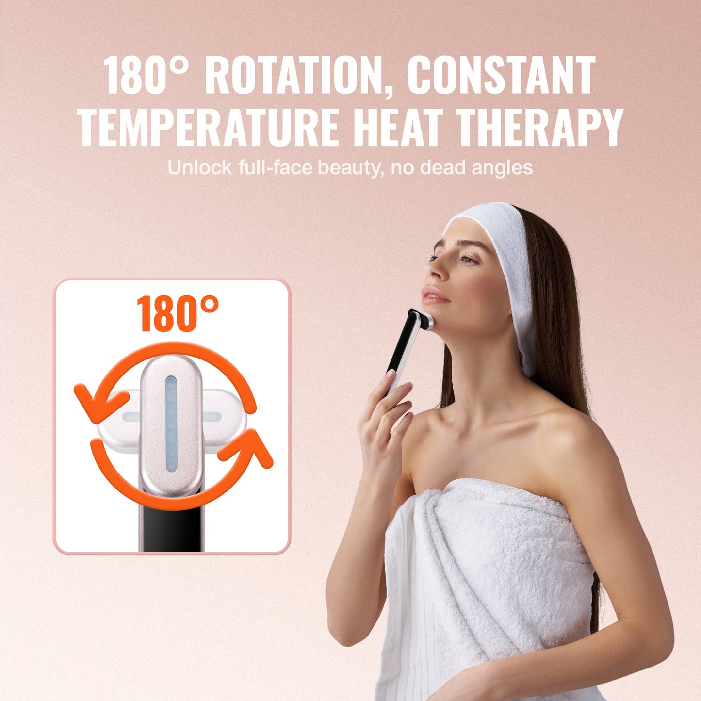 7-Color LED Red Light Therapy Wand for Face & Neck – Microcurrent Facial Massager with Heating Therapy